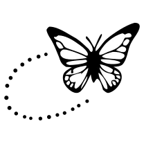 Butterfly with trail, fine line