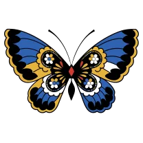 Neo-traditional jewel butterfly