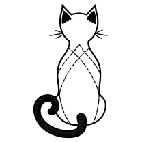 Sitting cat from behind