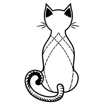 Sitting cat from behind