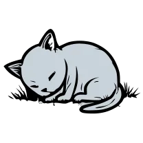 Sleeping cat, fine line
