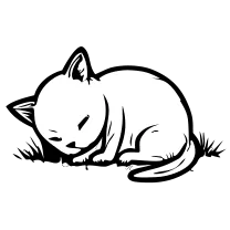 Sleeping cat, fine line