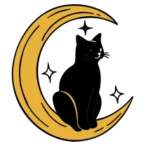 Cat on a crescent moon