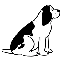 Sitting spotted dog
