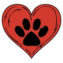 Paw print in a heart