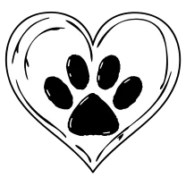 Paw print in a heart