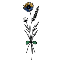 Wildflower bouquet, fine line