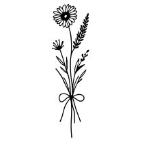 Wildflower bouquet, fine line