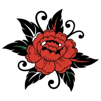 Neo-traditional peony