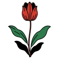 Bold blackwork tulip