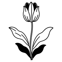Bold blackwork tulip