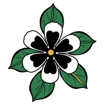 Five-petal flower, easy outline