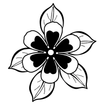 Five-petal flower, easy outline