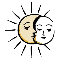 Sun and moon, fine line
