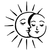 Sun and moon, fine line