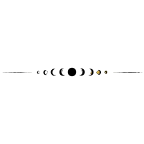 Moon phases on a line, fine line