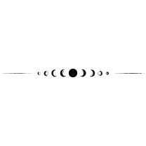 Moon phases on a line, fine line