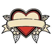Heart with banner (blank)