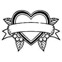 Heart with banner (blank)