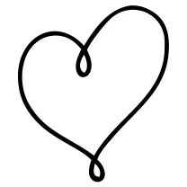 One-line heart, fine line