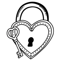 Heart lock and key