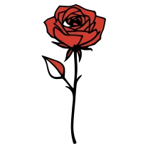 Tiny rose outline