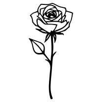 Tiny rose outline