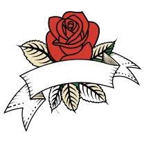 Rose and banner (blank)