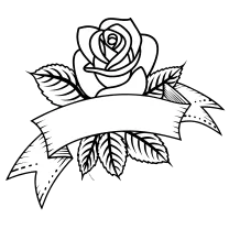 Rose and banner (blank)
