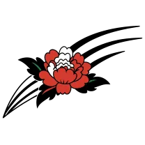 Japanese rose (botan-style)