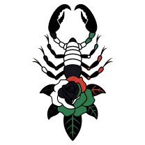 Scorpion with a rose