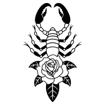 Scorpion with a rose