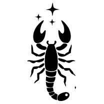 Scorpio scorpion with stars