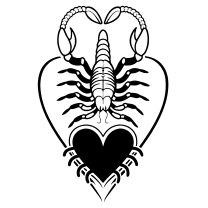 Scorpion over a heart