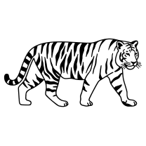 Walking tiger outline